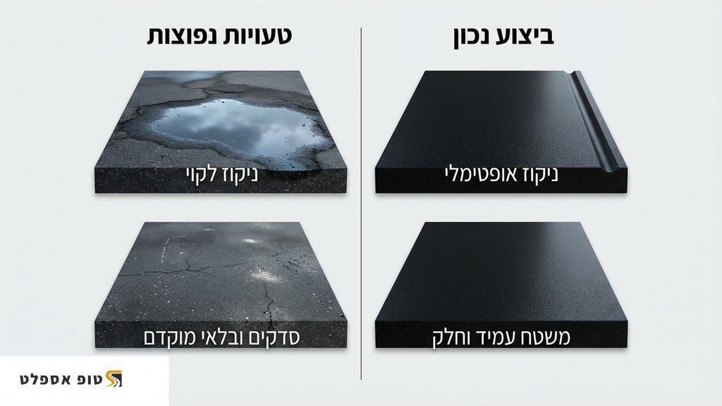 נוצר על ידי מודל בינה מלאכותית Gemini Pro חניון אספלט חדש ומסומן לאחר סיום עבודת סלילה