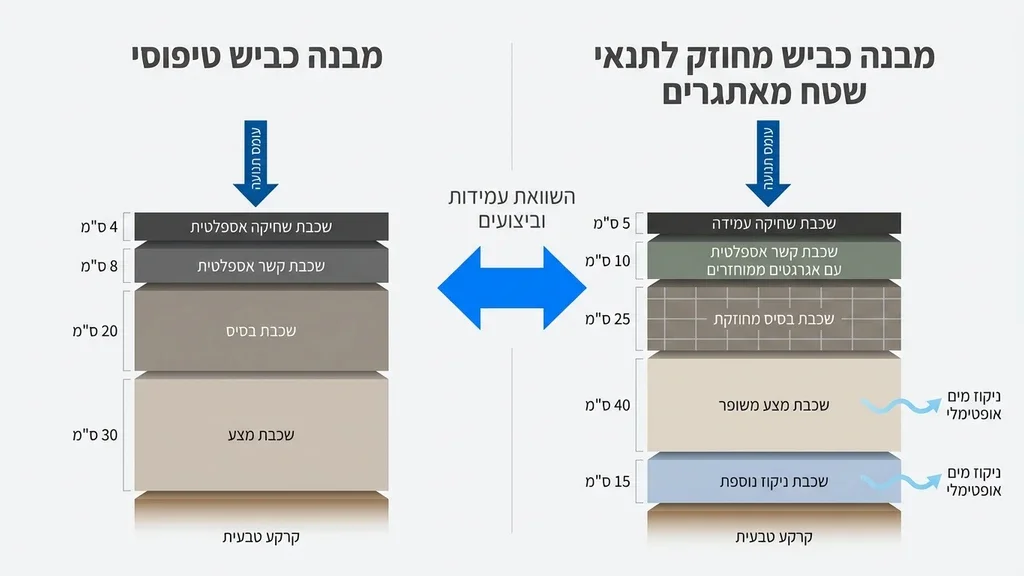 נוצר על ידי מודל בינה מלאכותית Gemini Pro תקריב של אספלט מקורצף ממוחזר באיכות גבוהה