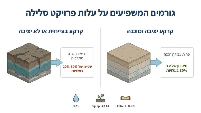 הכנת שטח ועבודות תשתית לפני סלילת אספלט