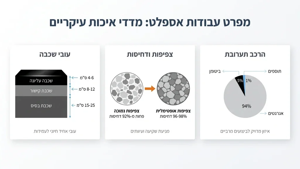 בדיקת מפרט ועובי שכבות אספלט