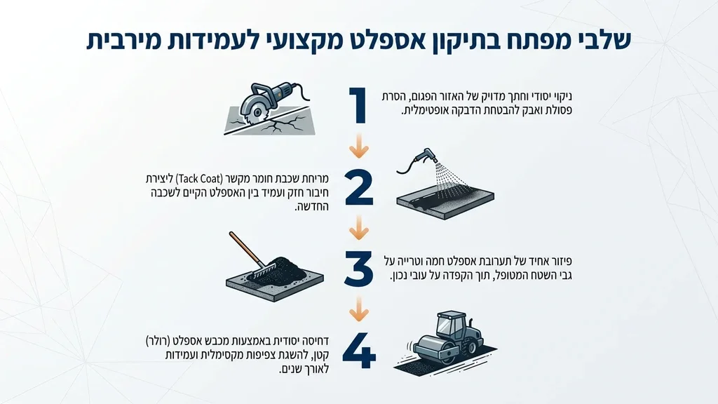 צוות מקצועי מבצע תיקוני אספלט