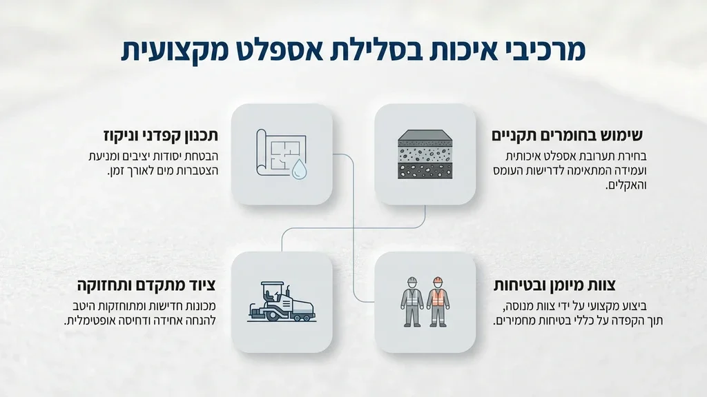 צוות מקצועי מבצע עבודות אספלט בשטח