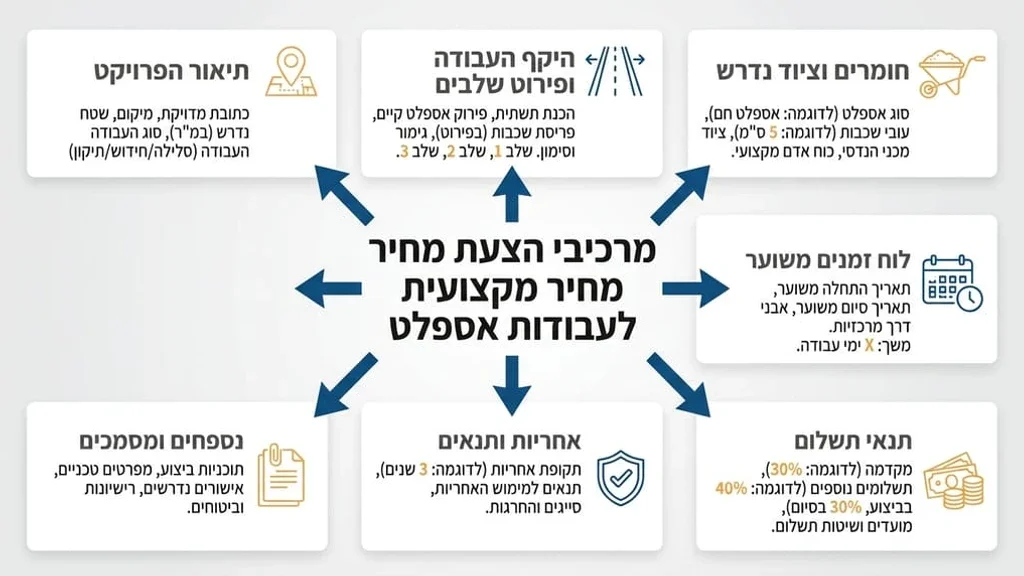בתחילת הפסקה המפרטת מה חייב להיות בהצעת מחיר מקצועית קבלן בוחן הצעת מחיר מפורטת לעבודות תשתית